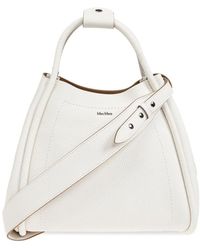 Max Mara - Kleine Marine Leder Henkeltasche - Lyst