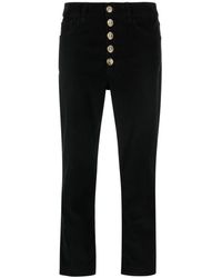Dondup - Broeken ,Zwart ,Katoen Koons Cropped Broek - Lyst