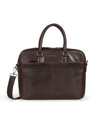 Howard London - Geschäftliche Laptoptasche Aus Dunkelbraunem Leder - Lyst