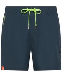 Sun 68 - Badmode ,Blauw ,Polyester Zwembroek Met Zak - Lyst