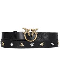 Pinko - Accessoires ,Zwart ,Leer Love Berry H2.5 Vitello Riem - Lyst