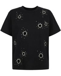 Des Phemmes - Tops ,Zwart ,T-Shirt Met Ronde Hals - Lyst