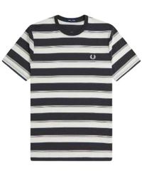 Fred Perry - Tops ,Veelkleurig ,Katoen Fine Stripe T-Shirt - Lyst
