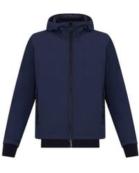 Stone Island - Jassen ,Blauw ,Katoen Lichtgewicht Jas Met Capuchon - Lyst