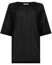Alpha Studio - Tops ,Zwart ,Katoen Losvallend T-Shirt - Lyst