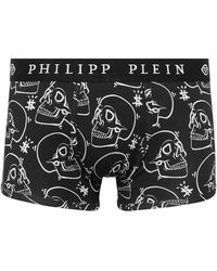 Philipp Plein - Ondergoed ,Zwart ,Katoen Boxer Allover Outline Skull - Lyst