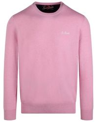 Mc2 Saint Barth - Rosa wollmischung rundhalsausschnitt pullover - Lyst