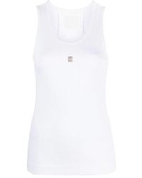 Givenchy - Weiße slim fit top mit metallic logo - Lyst