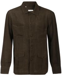 Salvatore Piccolo - Jassen ,Groen ,Linnen Field Jacket - Lyst