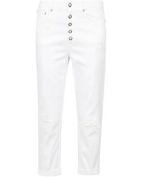 Dondup - Jeans ,Wit ,Katoen Straight Jeans Koons Model Used Effect - Lyst
