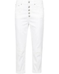 Dondup - Jeans ,Wit ,Katoen Straight Jeans Koons Model Used Effect - Lyst