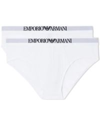 Emporio Armani - Stretch Cotton Briefs - Lyst