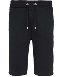 Balmain - Cotton Shorts Met Geblokt Logo - Lyst