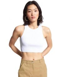 Michael Kors - Geripptes Viskose Crop Tank Top - Lyst