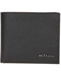 Kiton - Leder-Geldbörsen &Amp; Kartenhalter Mit Silbernem Logo - Lyst