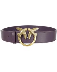 Pinko - Cintura donna love berry simply belt h4 fibbia oro colore purple - Lyst