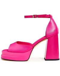 CESARE GASPARI - Klassische sandalen mit hohen absätzen und offener zehenpartie - fushia - Lyst
