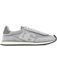 Dolce & Gabbana - Graue wildleder mesh aria sneakers - Lyst