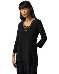 Joseph Ribkoff - Overhemden ,Zwart ,Polyester Stijlvolle Blouse - Lyst
