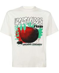 Opening Ceremony - Tops ,Wit ,Katoen Bedrukt Katoenen T-Shirt - Lyst