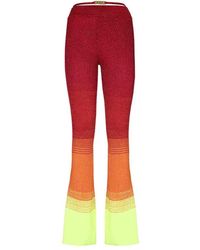Gcds - Geribbelde Gebreide Broek Met Metalen Detail - Lyst