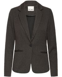 Ichi - Jassen ,Bruin ,Polyester Jacquard Herringbone Jas Zwart Bruin - Lyst
