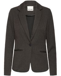 Ichi - Jassen ,Bruin ,Polyester Jacquard Herringbone Jas Zwart Bruin - Lyst