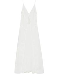 SIR. - Kleedjes ,Wit ,Maxi Jurk Met V-Hals - Lyst
