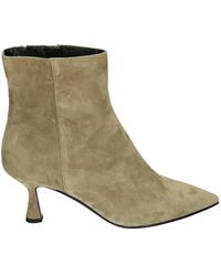 Kennel & Schmenger - Taupe Wildleder High Heel Stiefel - Lyst