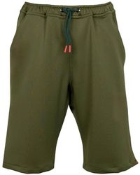 Kiton - Korte Broeken ,Groen ,Katoen Casual Shorts - Lyst
