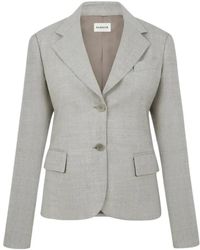 P.A.R.O.S.H. - Jassen ,Grijs ,Wol Grijze Wollen Blazer Lille Met Knoopsluiting - Lyst