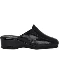 Rohde - Schoenen ,Zwart ,Zwarte Leren Binnenslipper - Lyst