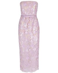 retroféte - Kleedjes ,Roze ,Pailletten Rowena Midi Jurk - Lyst
