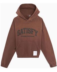 Satisfy - Hoodies & Sweatvesten ,Bruin ,Katoen Soft Cell Hoodie - Lyst