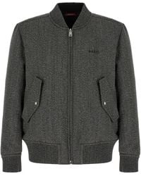 Gucci - Herringbone Wool Mouliné Bomber Jacket - Lyst
