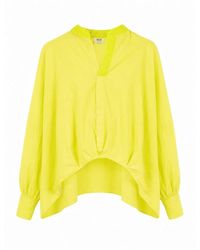Brand Unique - Overhemden ,Geel ,Oversized Fluid Blouse - Lyst
