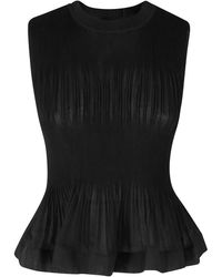 MEIMEIJ - Overhemden ,Zwart ,Polyester Plissé Blouse - Lyst