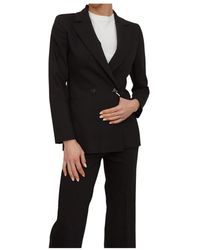 Marella - Jassen ,Zwart ,Katoen Emmrum 1 Double-Breasted Jacket - Lyst