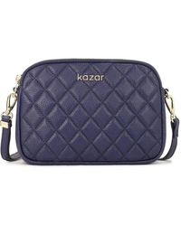 Kazar - Dunkelblaue Kleine Handtasche Mit Gestepptem Muster - Lyst