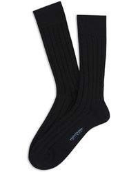Marcoliani - Ondergoed ,Zwart ,Nylon Geribbelde Cashmere Halfhoge Sokken - Lyst