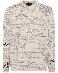Philipp Plein - Truien & Vesten ,Katoen Gebreide Pullover Ronde Hals Ls Cars Racing - Lyst