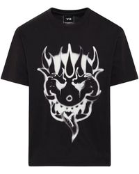 Y-3 - Tops ,Zwart ,Katoen Chito Graphic Ss Tee - Lyst