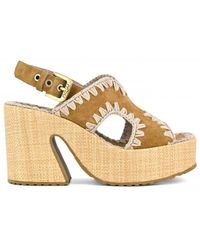 Mou - Raffia Plateau Mit Fersenriemen - Lyst