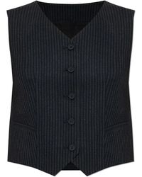 AllSaints - Jassen ,Zwart ,Leer Vest Aleida - Lyst