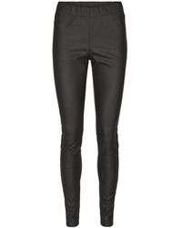 Kaffe - Broeken ,Zwart ,Zwarte Coated Jeggings Slim-Fit Broek - Lyst