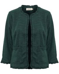 Cream - Truien & Vesten ,Groen ,Groene Vest Met Ruches - Lyst