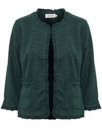Cream - Truien & Vesten ,Groen ,Groene Vest Met Ruches - Lyst