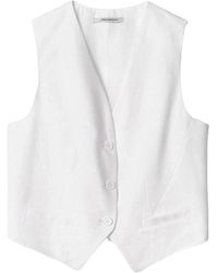 hinnominate - Jassen ,Wit ,Linnen Wit Linnen Vest 1842 Stijl - Lyst