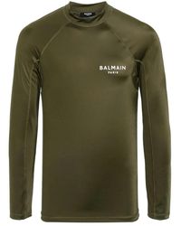 Balmain - Tops ,Groen ,Nylon Long Sleeve Tops - Lyst