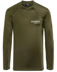 Balmain - Tops ,Groen ,Nylon Long Sleeve Tops - Lyst